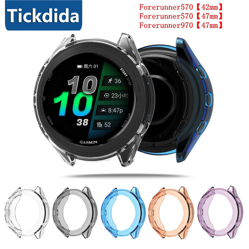 Capa De Proteção Para Garmin Forerunner 970 47mm 570 42mm 965 265 Moldura Protetora De Smartwatch Relógio Inteligente TP