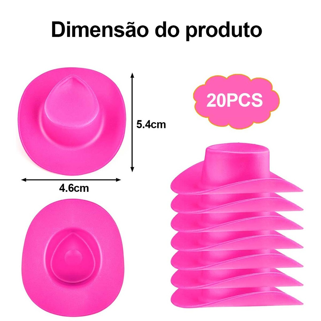 20 peças Mini chapéu de Cowboy decoração DIY, artesanato de decoração de casa de boneca de festa (rosa) em Oferta na Shopee