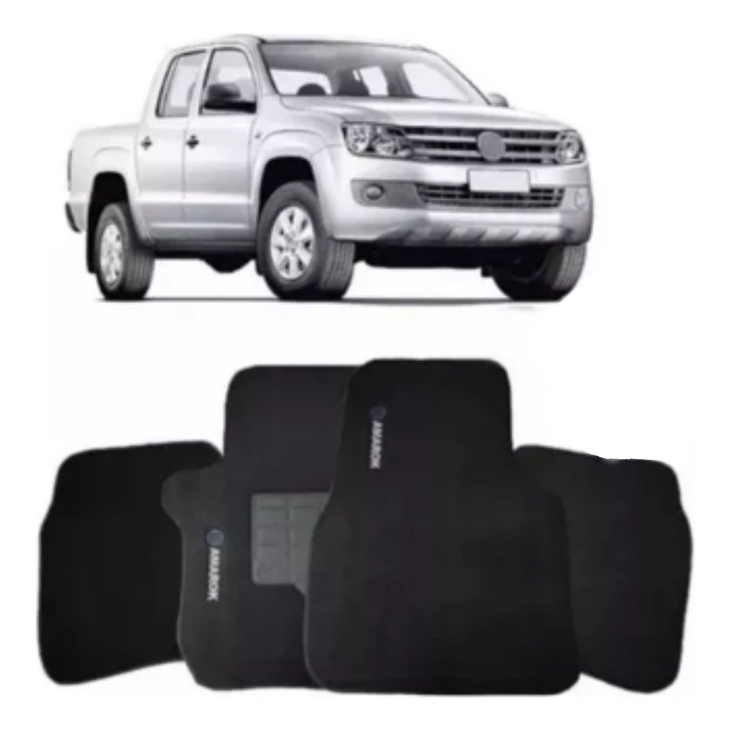 Kit de tapetes 3 peças específico Amarok Cab. Dupla 2010 11 13 ... 19 20 2021 Carpete Preto