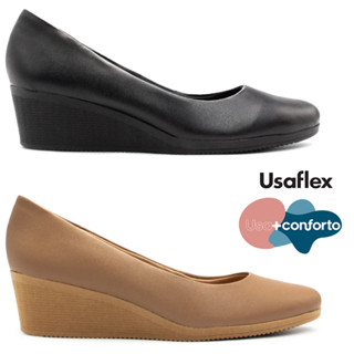 Sapato Social Scarpin Usaflex Solado Plataforma Em Couro em Oferta na Shopee