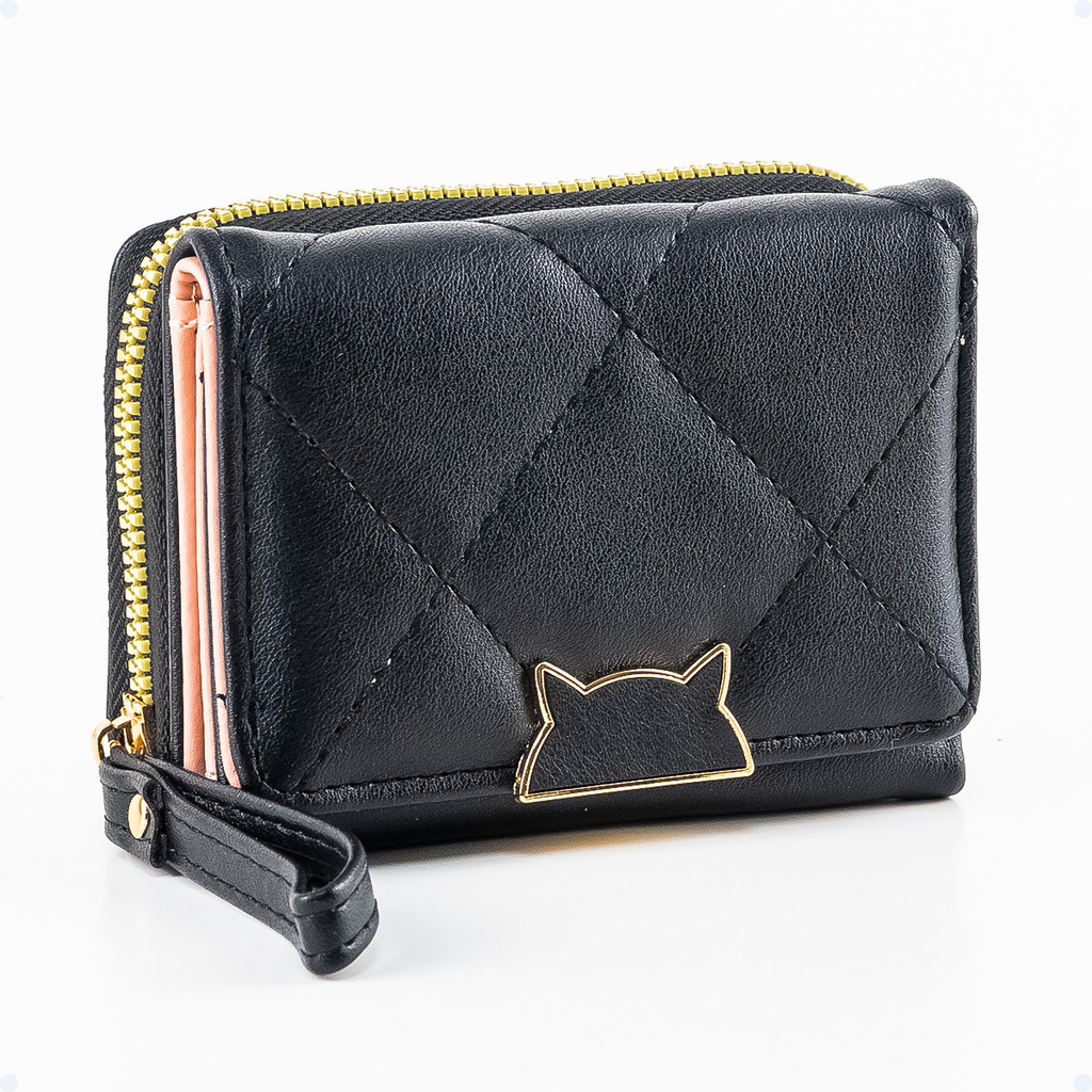 Carteira Porta Cartões Feminina Pequena Documento Compartimentos Bolso Duplo De Moedas