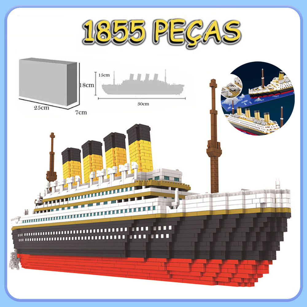 KIt 1855 Peças LG0 Blocos De Construção Titanic Blocos De Construção Brinquedos Artesanato Presentes