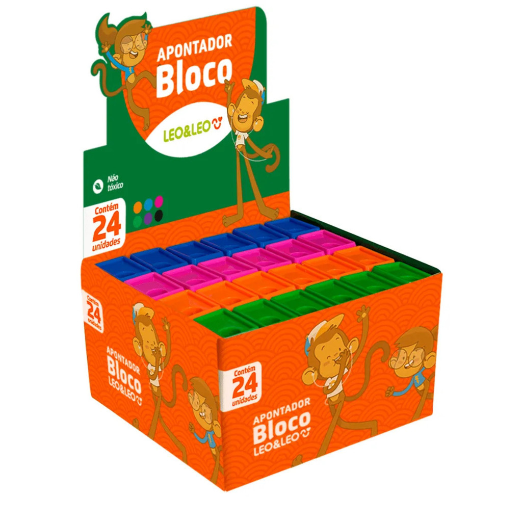 Apontador com Depósito 6cm Leo&Leo- kit com 24 Unidades em Oferta na Shopee