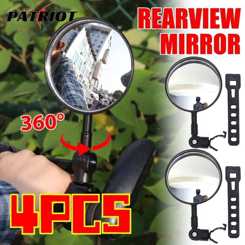 Espelho Retrovisor Com Alça Universal Para Motocicleta/Bicicleta/Scooter , Vidro Anti-Quebra De 76 Mm 360 ° Ajustável , 