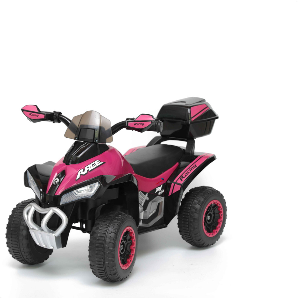 Mini Quadriciclo Moto Elétrica Criança Infantil Bateria 6v Luz Som Bivolt Rosa Importway Bw-129 Rs