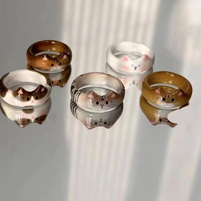 [largeloohg] Anel Feminino Elegante E Criativo Fofo Gota Esmalte Dia Dos Namorados Presente De Ano Novo