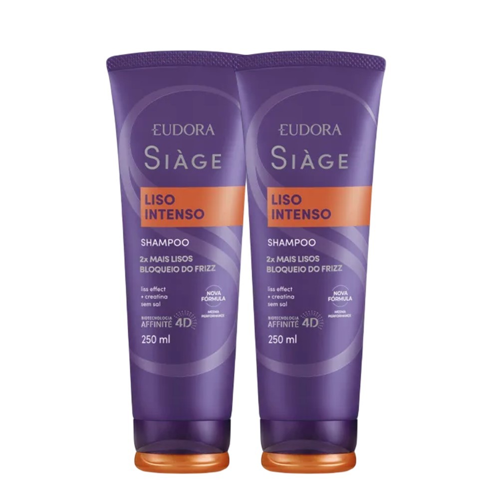 Kit 2 Shampoo para Cabelo Liso Intenso Antifrizz Contra Frizz Sonhos 250ml Eudora Siàge