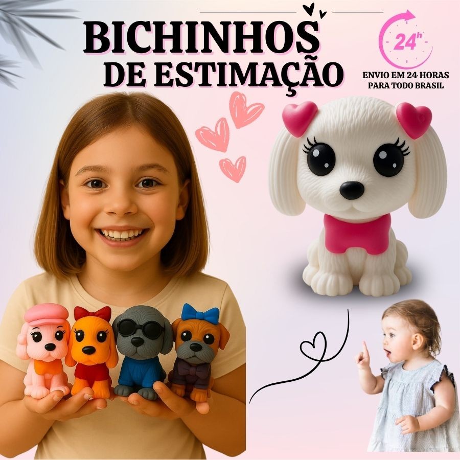 Brinquedo Animais de Estimação Diversão Colecionáveis Miniaturas Cachorrinhos Pets Mini Dogs