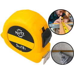 Trena Manual Profissional Fita Métrica Aço Inox Com Trava 5m x 25mm Caixa Plástica Carpintaria Construção Hutz