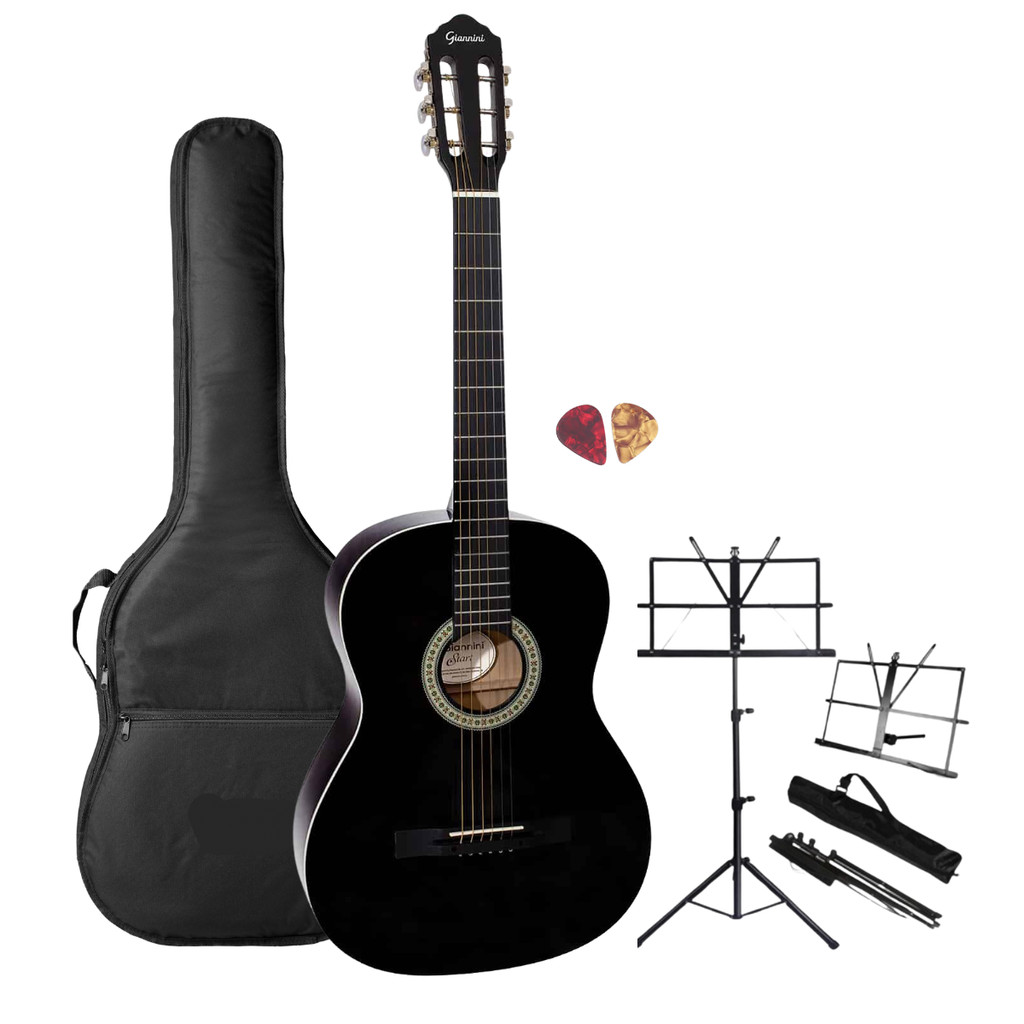 Violão Giannini Start S-14 Preto Destro Estudo + Acessórios