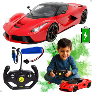 Carro De Controle Remoto Sem Fio Carrinho Hot Grande Bateria Recarregavel Luzes Brinquedo Menino