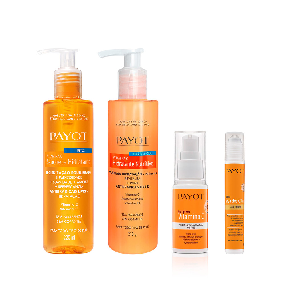 Kit Limpeza Hidratação e Séruns Olhos e Complexo Vitamina C Payot em Oferta na Shopee