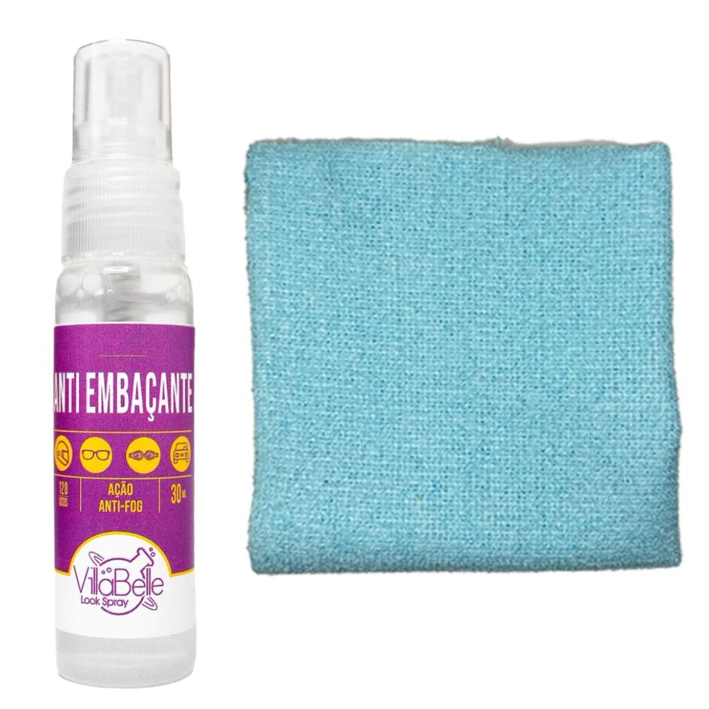 Kit  Antiembaçante Óculos e Celulares com Pano Microfibra Cor:Azul Claro