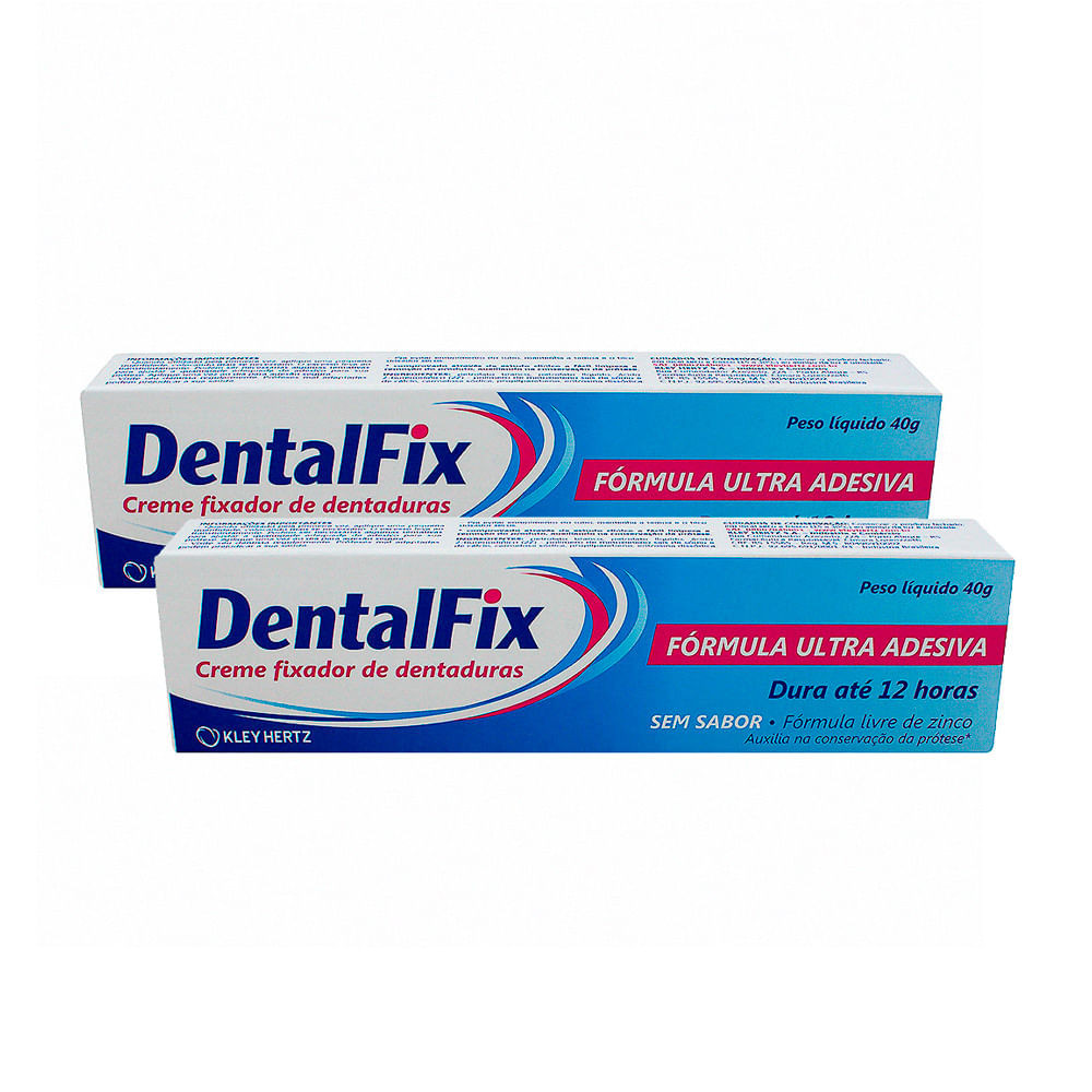 Kit 2 DentalFix Creme Fixador de Dentaduras Sem Sabor com 40g - Health
