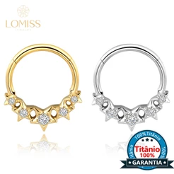Piercing Septo Argola Titânio Estrelas Com Zircônia Septril Helix Nariz Daith Rook Conch
