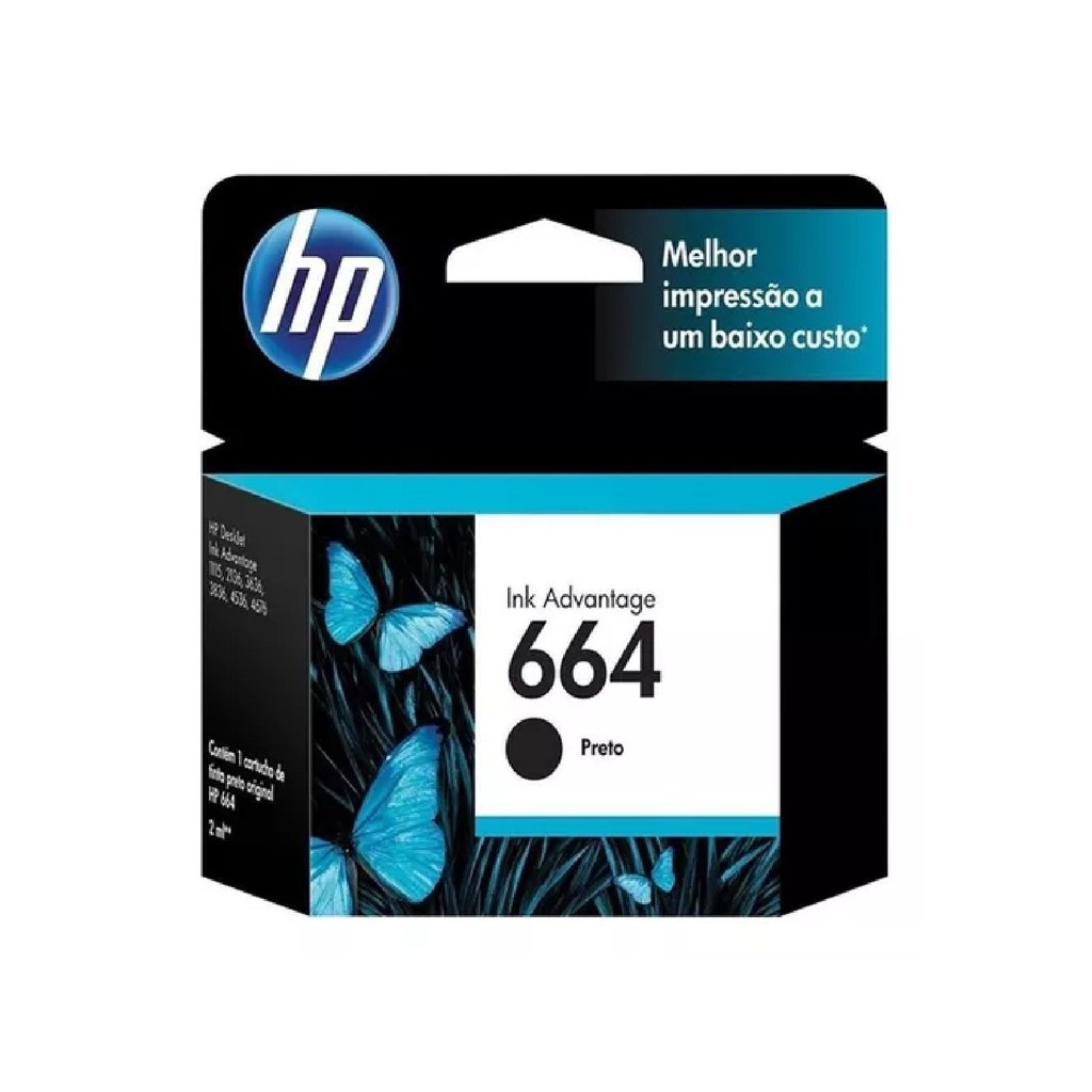 Cartucho Hp 664 F6V29AB Preto 2mL
