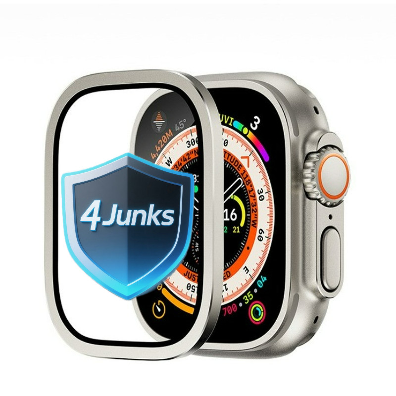 Película de Vidro 3D com Borda de Metal para Apple Watch Ultra 49mm Anti Impacto Proteção Completa