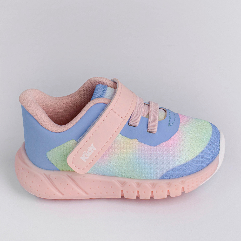 Tênis Infantil Menina Kidy Equilíbrio Elástico Fita Aderente Colorido Primeiros Passos Leve Casual em Oferta na Shopee
