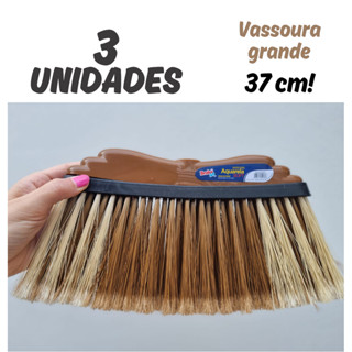 Kit 3 Vassoura grande nova aquarela soft macia fio estabilizado sem cabo em Oferta na Shopee