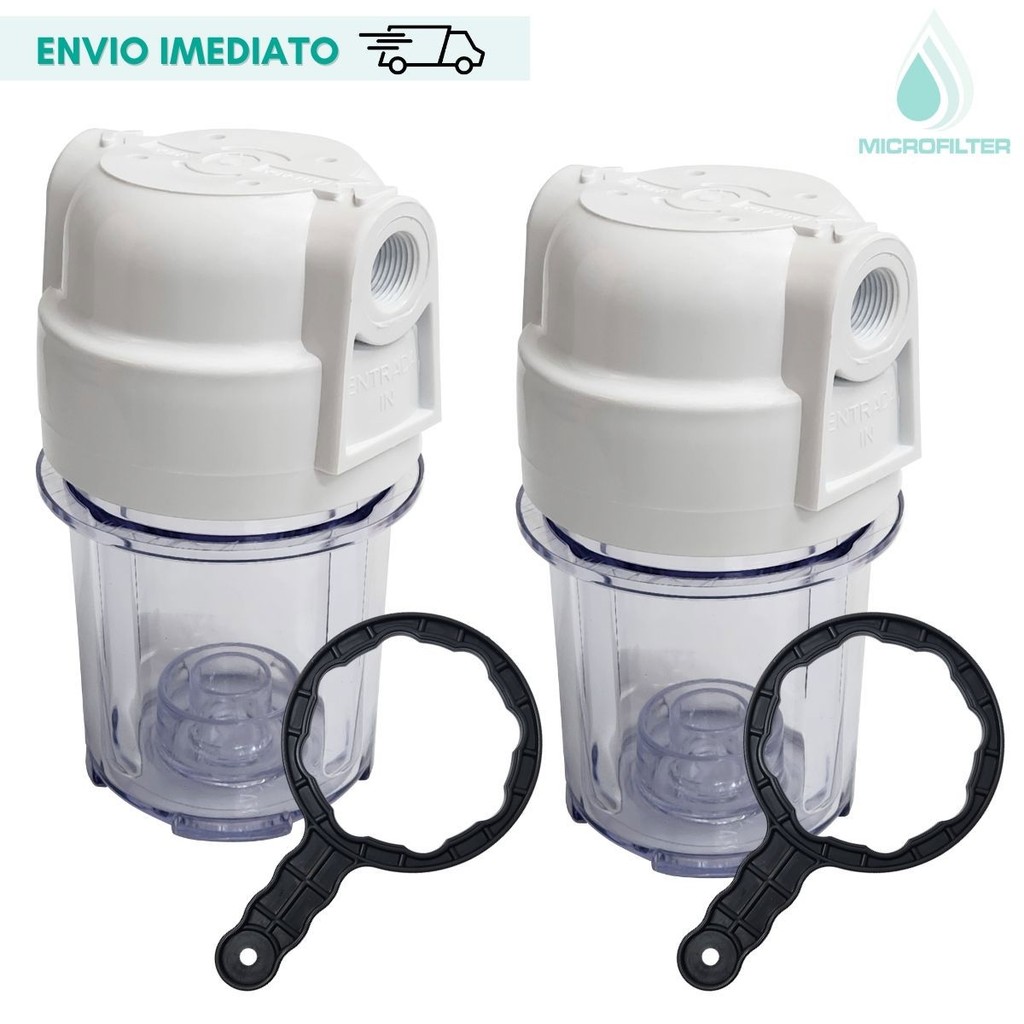 Filtro de Água Carcaça Transparente 5" Kit 2 Pçs Bebedouro Escolar Pia Cozinha Chuveiro