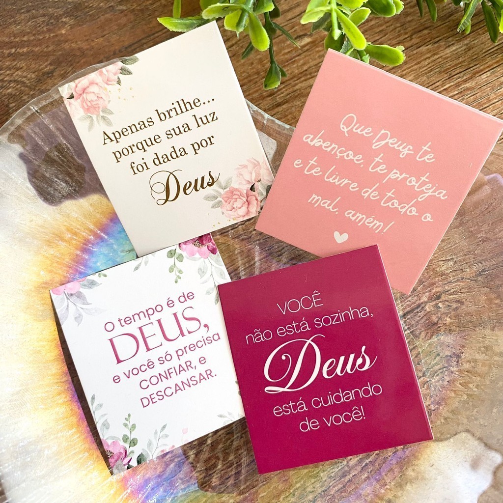 Kit Mini Cartões florais com versiculos biblicos mimo para cliente tamanho 4x5cm Pronta entrega