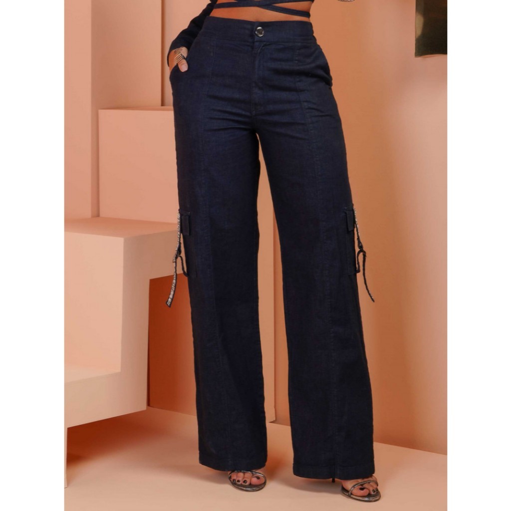 Calça Wide Leg Cargo Pit Bull - 68716