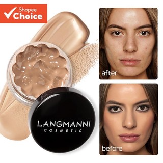 Base Líquida E Corretivo LANGMANNI 1PCS – Cobertura Total , Fosca , À Prova D'água , Hidr…