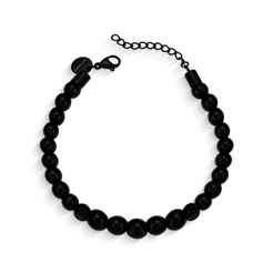 Pulseira Masculina de Pedra Ônix Preta Ajustável