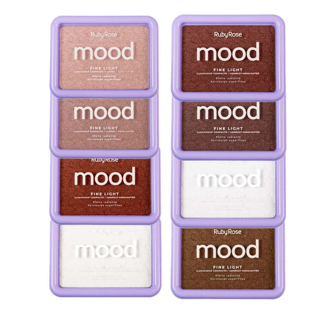 Iluminador Compacto Ruby Rose Mood Fine Light Hbm703 em Oferta na Shopee