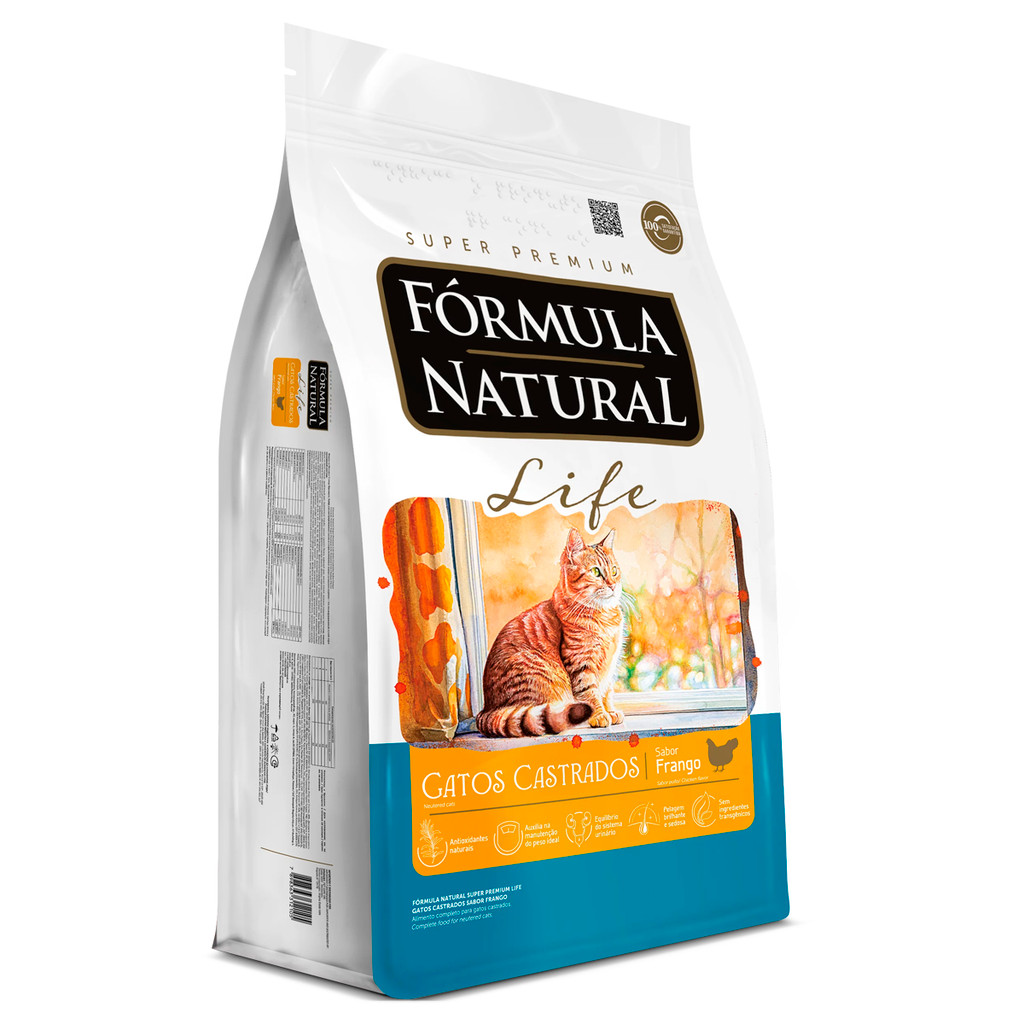 Ração Fórmula Natural Life para Gatos Adultos Castrados – Sabor Frango – 10kg