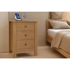 Mesa Cabeceira Maggiore c/ 3 Gavetas Amêndoa/Rovere - Lopas