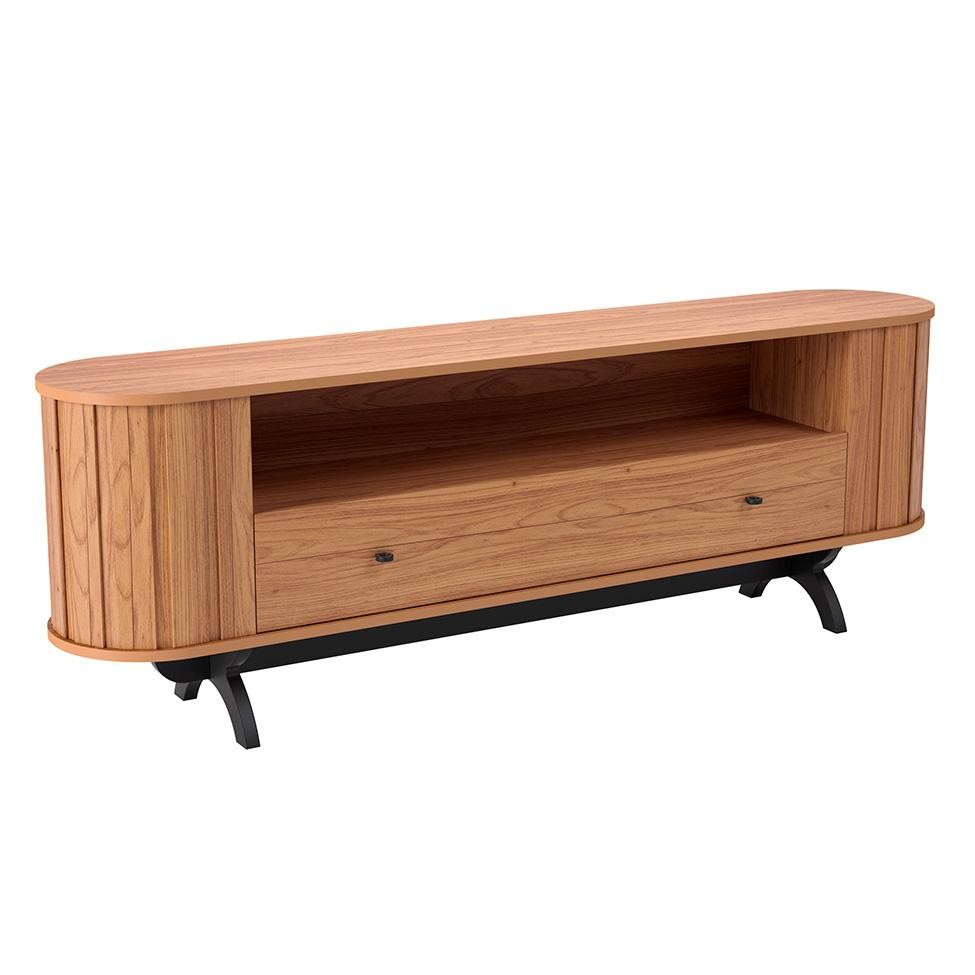 Rack Desiré 1 GV Freijó e Preto 180 cm em Oferta na Shopee