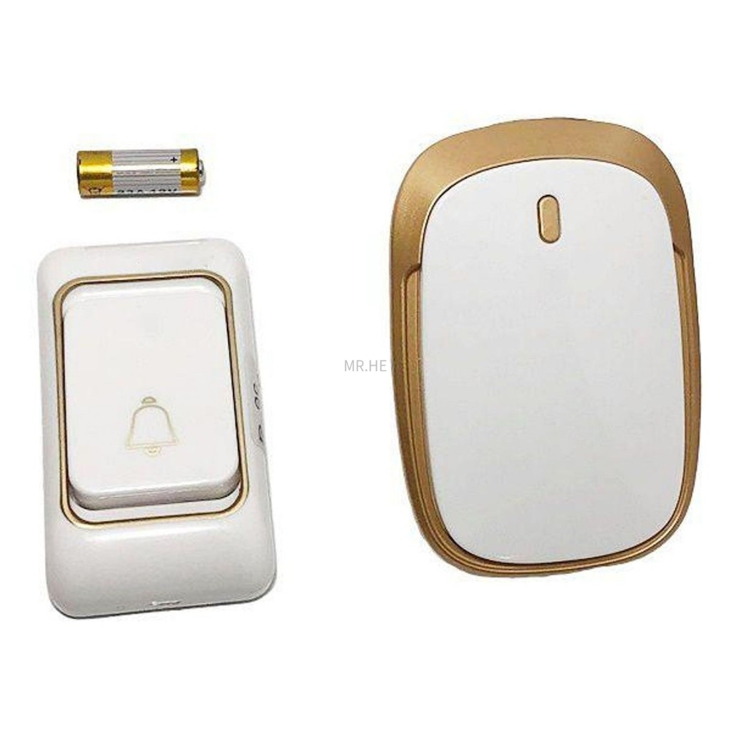 Campainha Residencial, Sem Fio, Branca e Dourada Design Elegante Bivolt 110/220 em Oferta na Shopee
