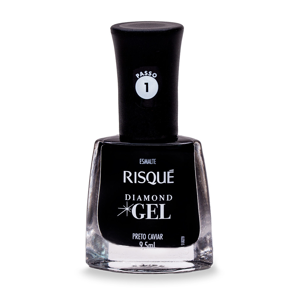 Esmalte Risqué Diamond Gel Preto Caviar Cremoso 9,5ml em Oferta na Shopee