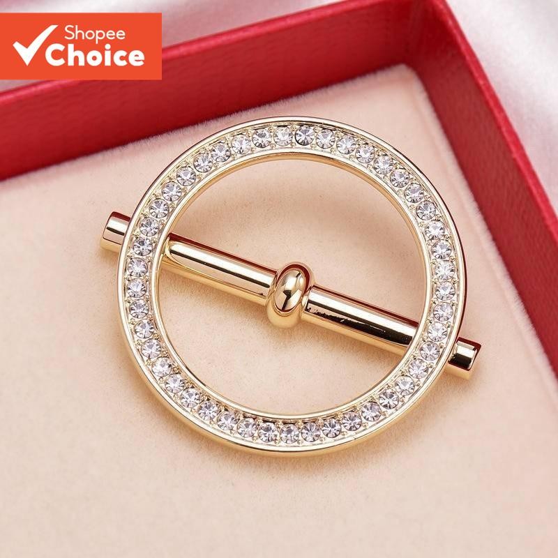 Roupas Minimalistas Nó Botão Cachecol Broche Liga Pérola Acessório De Moda