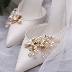 Clipes De Sapato De Pérola Para Casamento De Bombas , Fivelas Noiva De Cristal De Strass Mulheres E Meninas