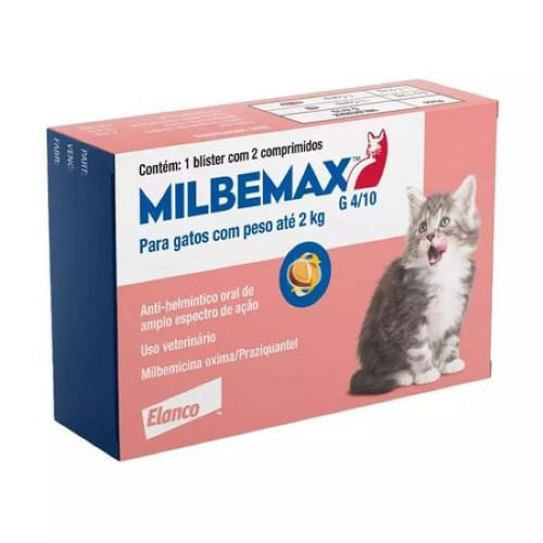 Vermífugo Milbemax para Gatos até 2Kg - 2 comprimidos em Oferta na Shopee