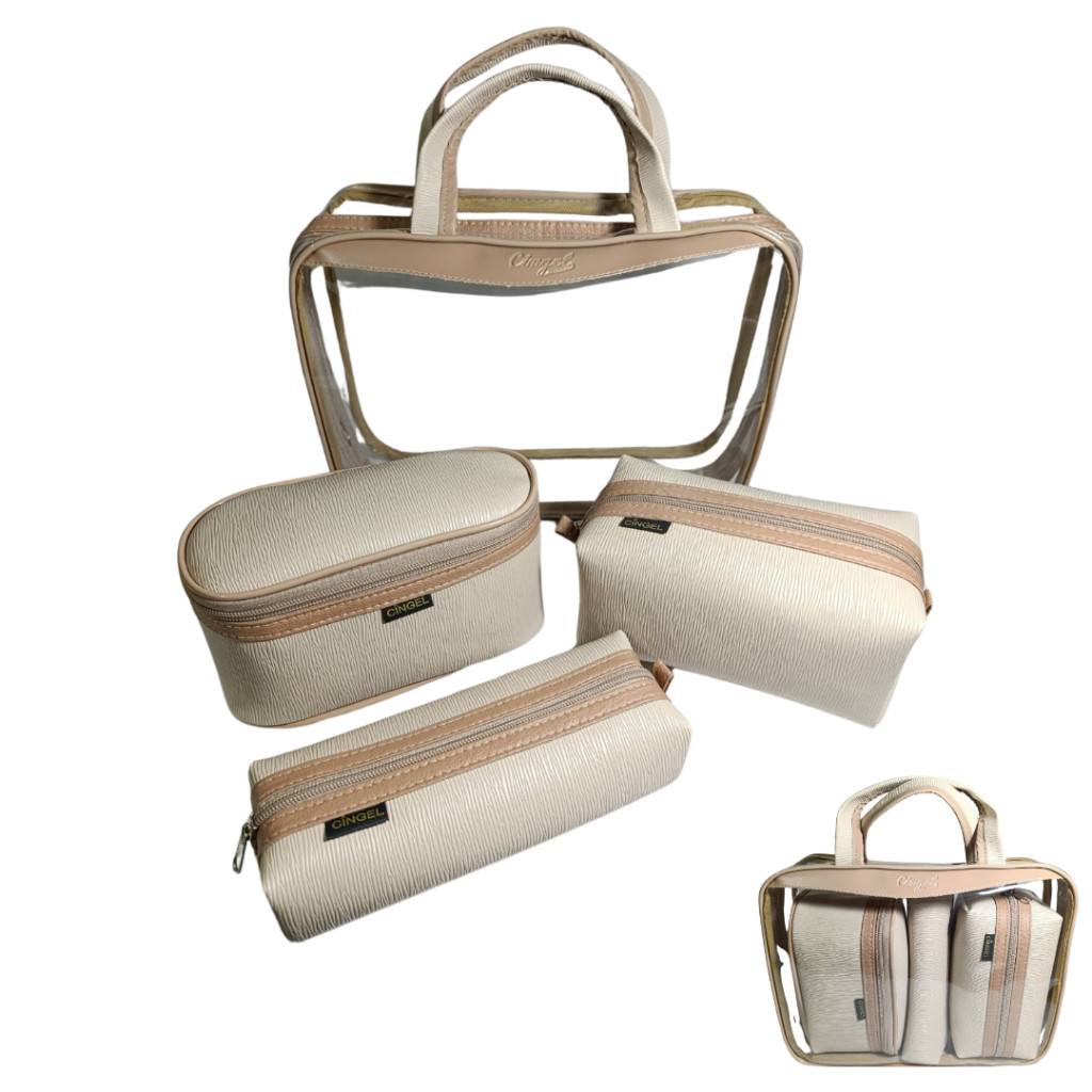 Necessaire Organizadora  Bolsa Organizadora Cosmeticos Maquiagem Viagem Luxo Diversas Cores Kit 4 Peças em Oferta na Shopee