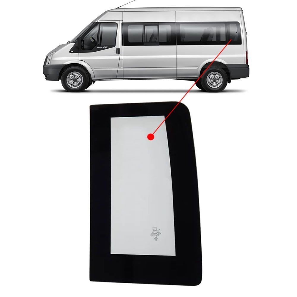 VIDRO LADO ESQUERDO (VENTAROLA) PLANO S/ FURO FORD TRANSIT 2008 a 2013