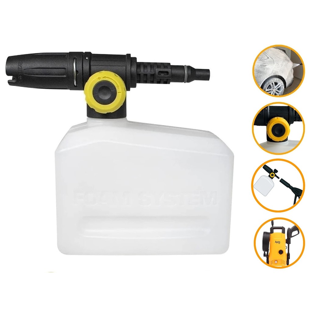 Canhão Espuma Snow Foam Difusor Aplicador Detergente Espuma Wap Ágata Lavadora Alta Pressão
