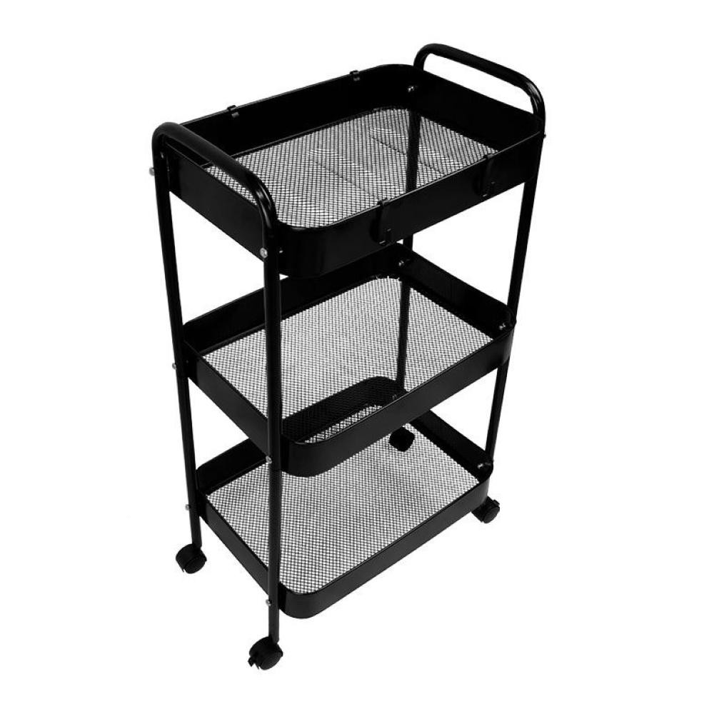 Carrinho Organizador Zinnia Allure ZO2 Multiuso Com Rodinhas, Preto, ZNC-ALLR-BK02 - Home & Living