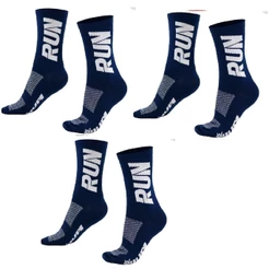 Kit 3 Pares Meias de Corrida Hupi Run Cano Médio, Tamanho 36-42 Conforto e Performance Várias Cores
