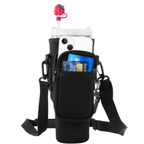 Porta Garrafa De Água Bolsa Manga Com 2 Bolsos E Alça Ajustável1200ml