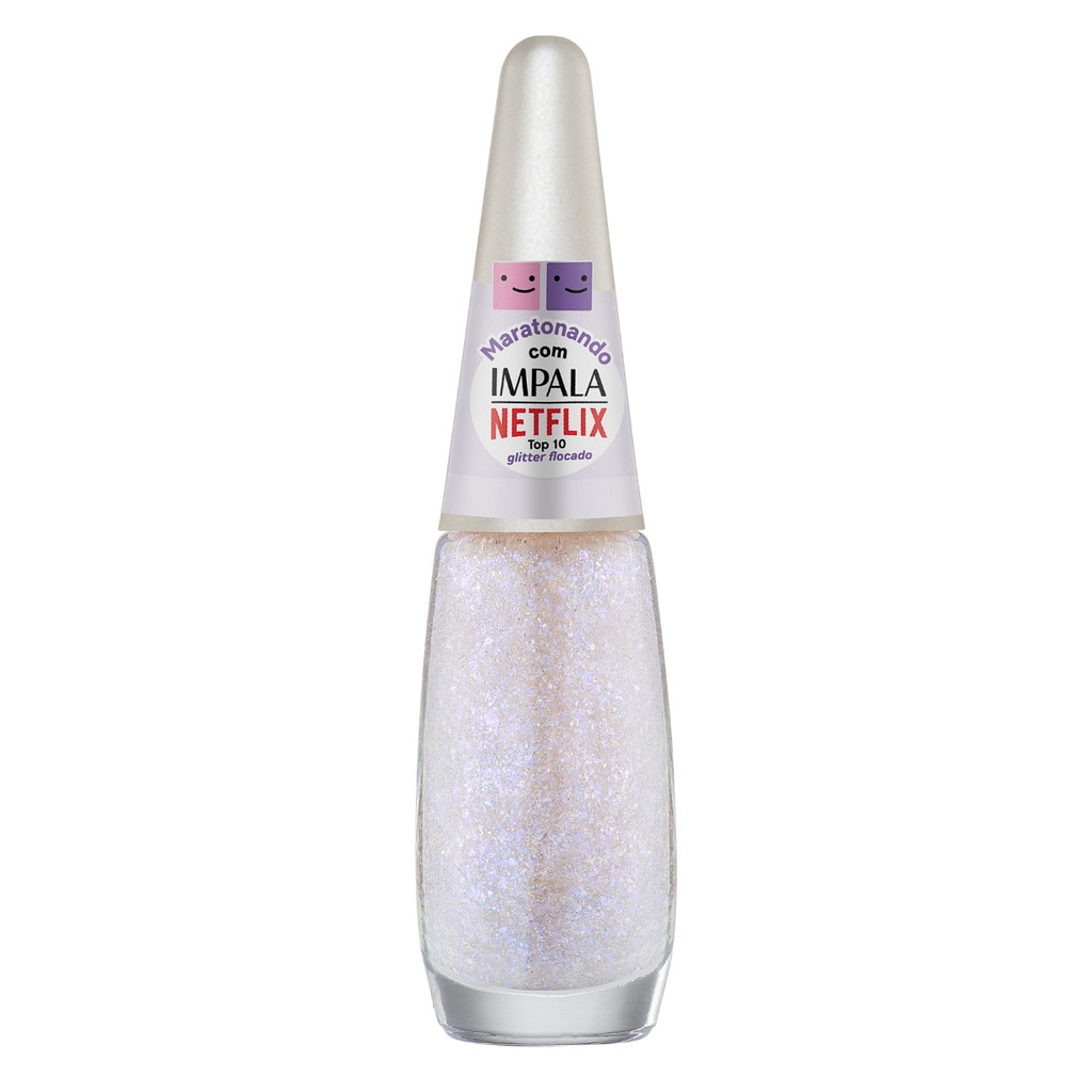 Esmalte Impala Coleção Netflix Cor Top 10 Glitter Flocado - Beauty