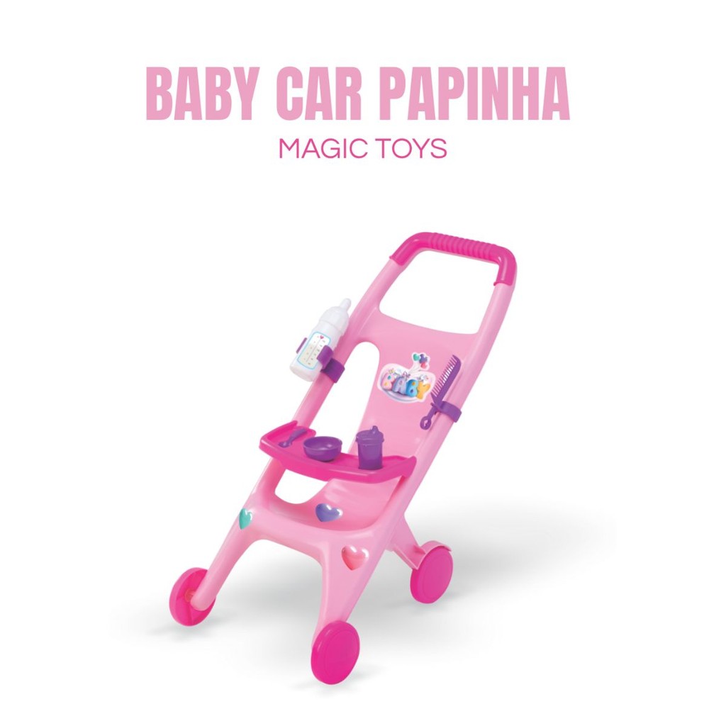 Baby car papinha carrinho para bonecas e bebes reborn c/ acessorios