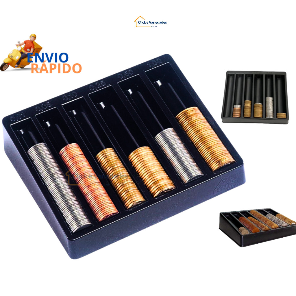 Porta moedas balcão para lojas e mercados - organizador de moedas em Oferta na Shopee