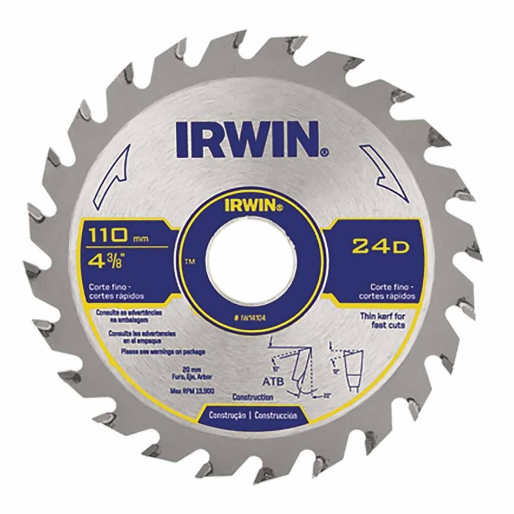 Disco Serra Circular 24 Dentes 7.1/4 184mmx20mm - Irwin