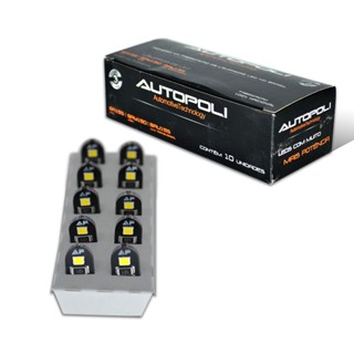 Lampada LED Encaixe T10 2W 12V 2 LEDs Canbus Branca Autopoli Esmagada Caixa em Oferta na Shopee