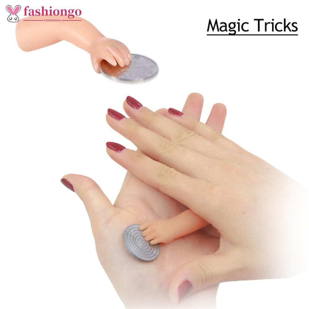 FASHIONGO Magia Pequena Mão Brincadeira Piada Adereços Mágicos Horror Truques De Mágica Moedas Desaparecem Invisível Clo