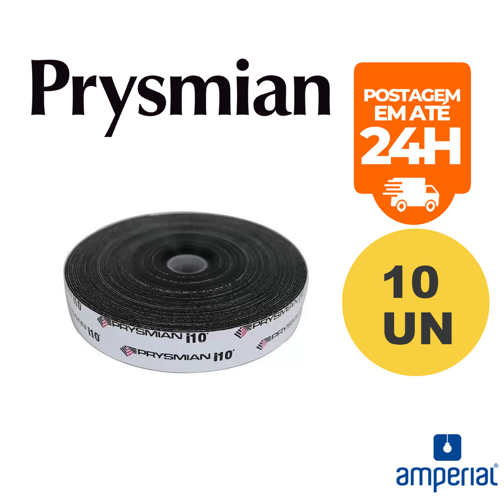 Kit 10 Fita Isolante Auto Fusão Para Alta Tensão 19mm x 5m Prysmian